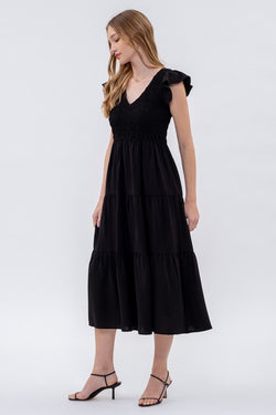 Anytime Anywhere Midi Dress- Black