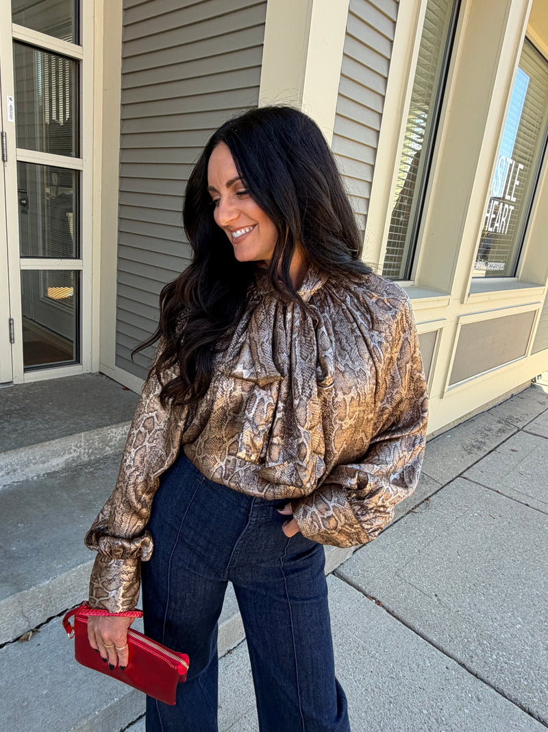 Golden Hour Snakeskin Blouse