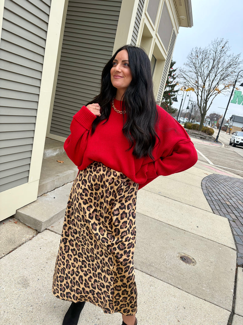 Little Leopard Midi Skirt