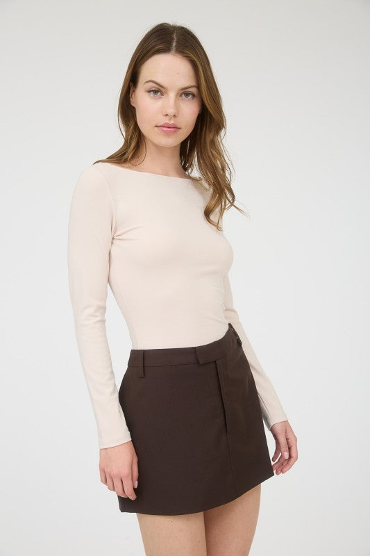 Bethany Boat Neck- Light Khaki