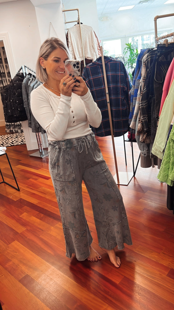 Hazels Cozy Knit Pants-Ash