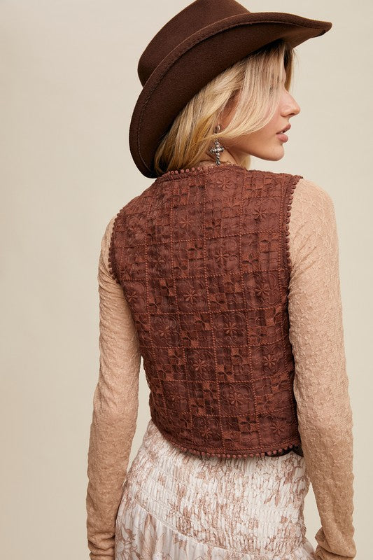 Never Settle Eyelet Vest