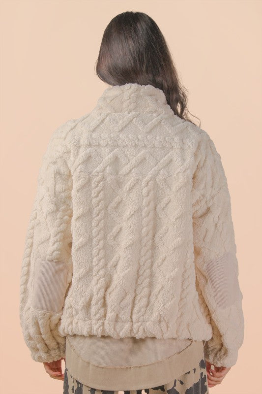 Cuddle Me Up Zip Up-Ivory