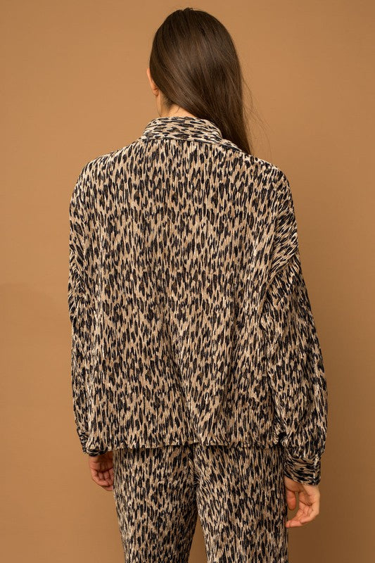 Wild For Santa Animal Print Blouse