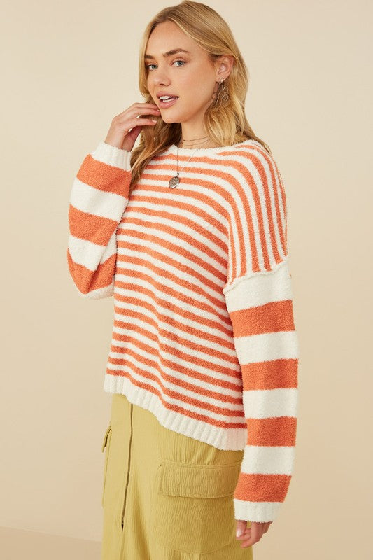 Cozy In Stripes- Orange