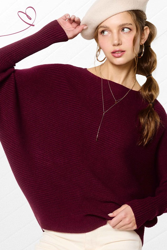 Cheers Causal Sweater- Maroon