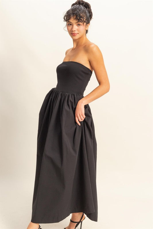 Ready For It Black Strapless Dress