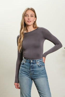 Grey Skims Dupe Long Sleeved Top