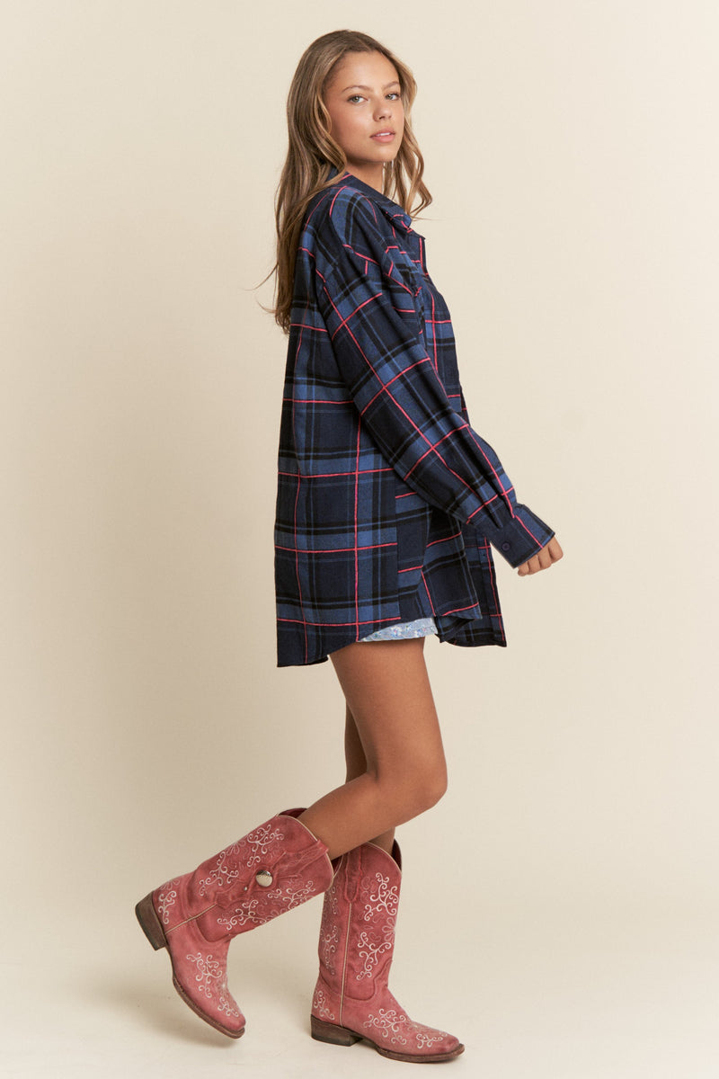 Anna's cute ribbon Navy Flannel
