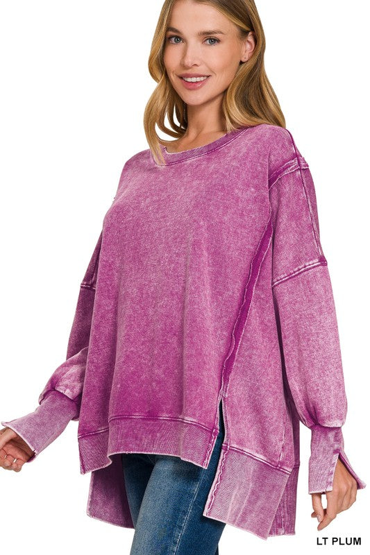 Melrose Place Oversized Sweatshirt- Plum