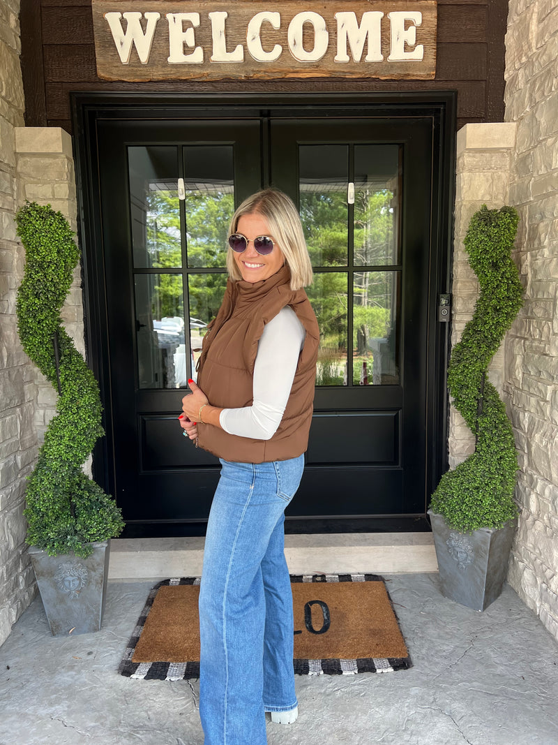 Brown Presley Puffer Vest