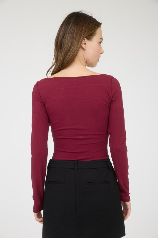 Bethany Boat Neck- Burgundy