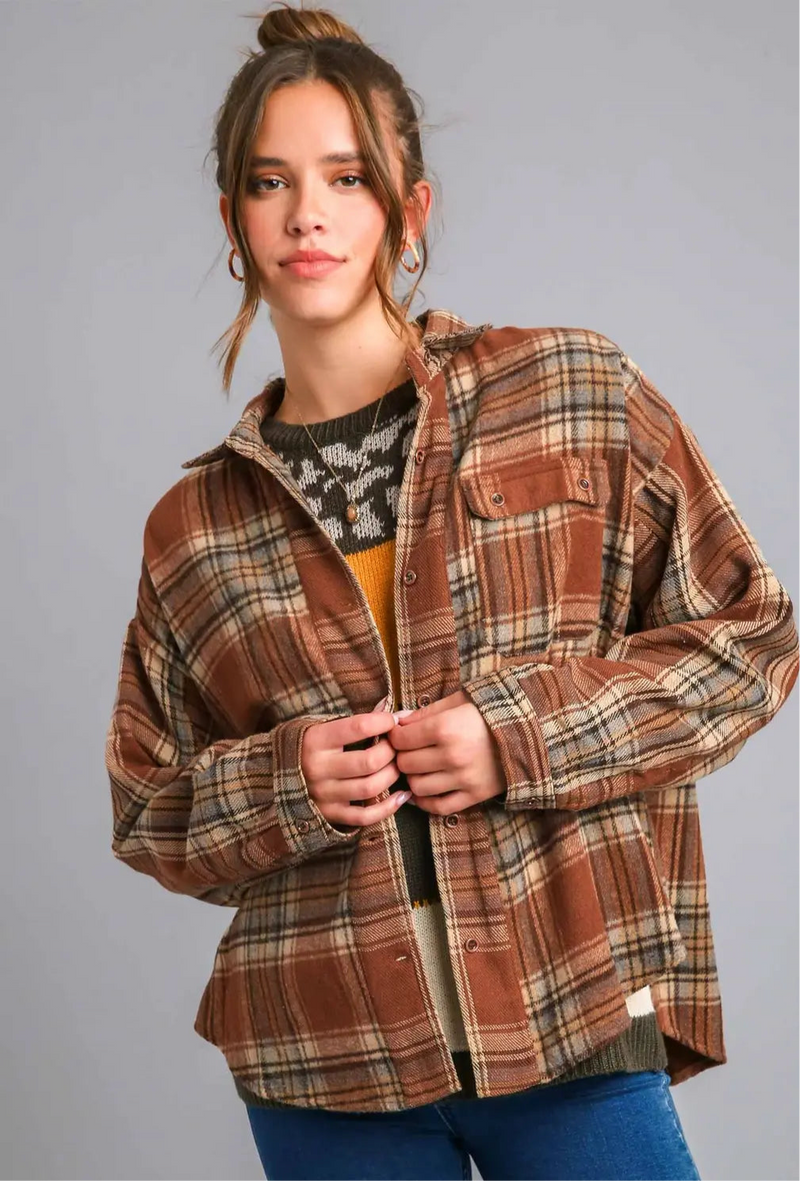 Plaid Button Down Shacket