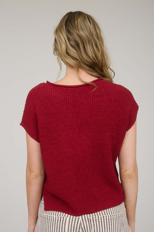 Kierra Knit Sweater- Red