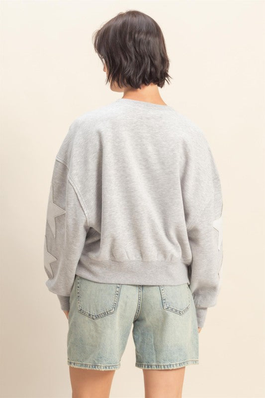 Cozy Star Sweatshirt-Gray