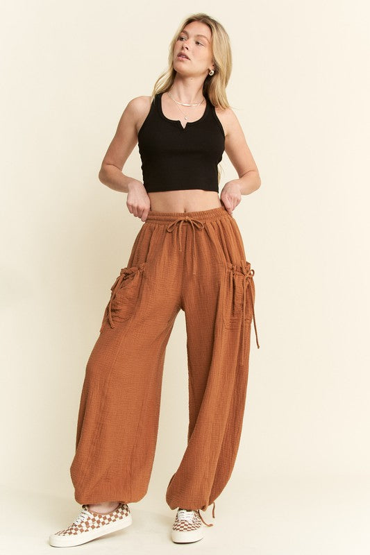Falling In Love Casual Bottom- Camel