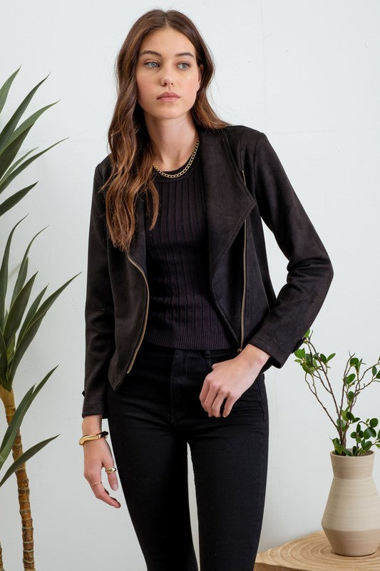 Elsie Suede Moto Jacket