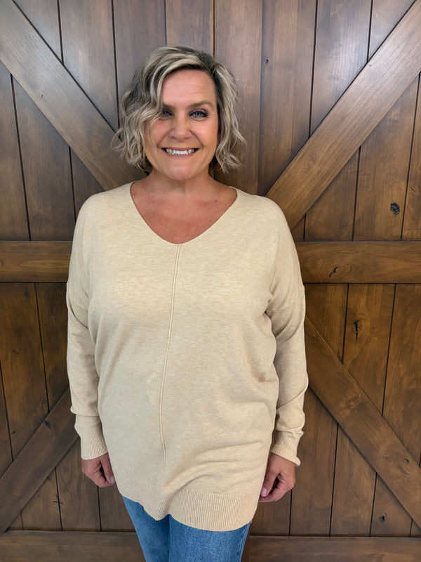 Around Town Sweater- Taupe