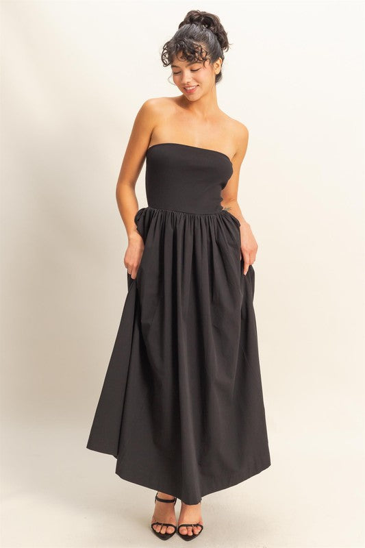 Ready For It Black Strapless Dress