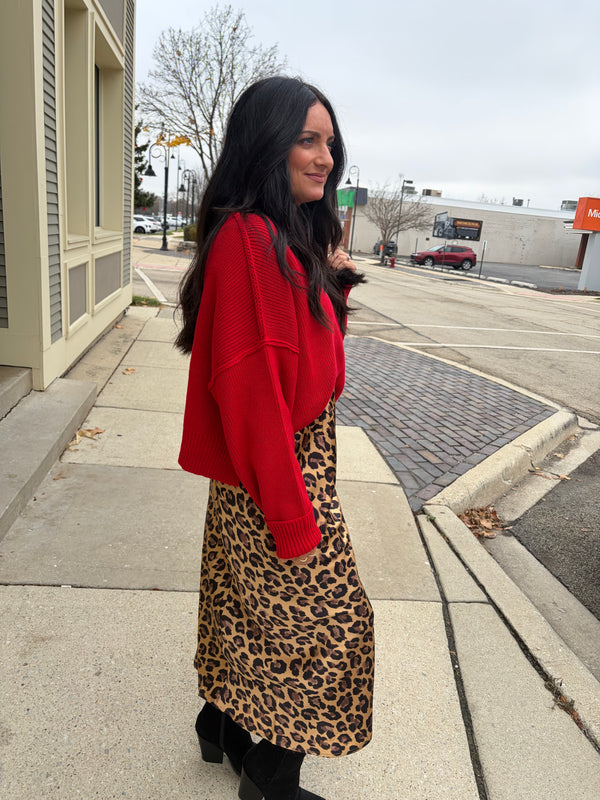 Little Leopard Midi Skirt