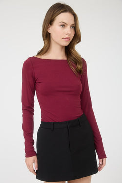 Bethany Boat Neck- Burgundy