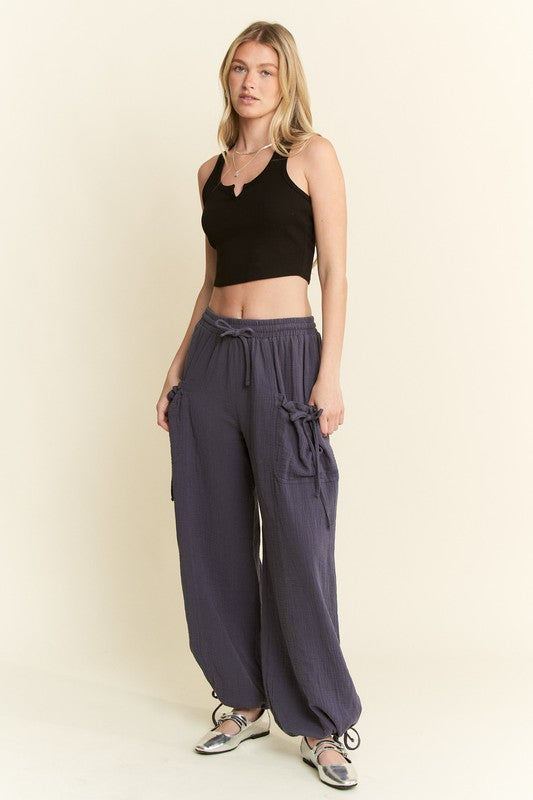 Falling In Love Casual Bottom- Blue/Gray