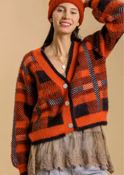 Something In The Orange Plaid Cardigan