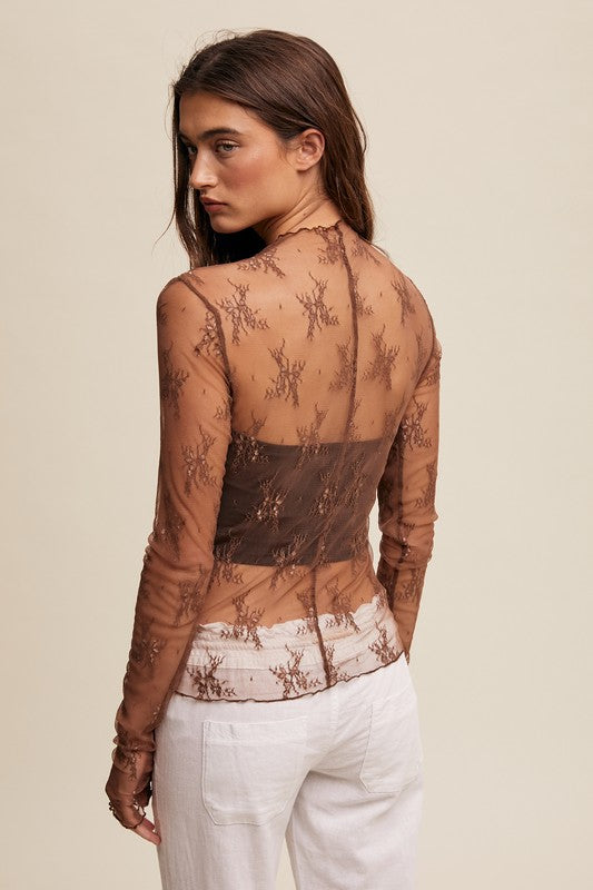 Made for Mocha Lace Top