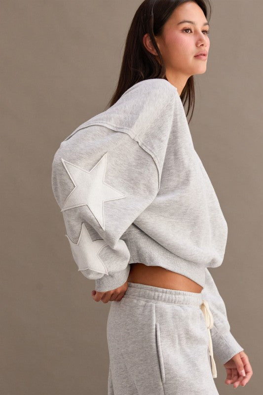 Cozy Star Sweatshirt-Gray