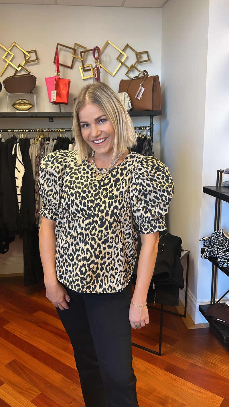 Antonella Leopard Top