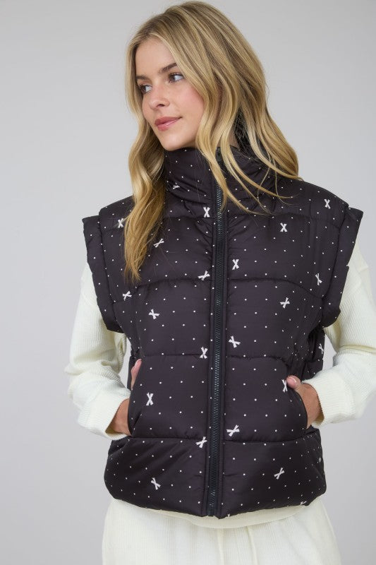 Babe In Bows Puffer Vest