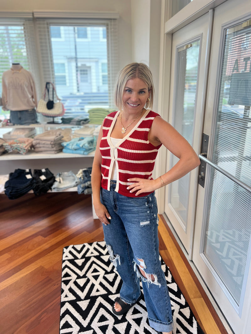 Striped Little Red Vest