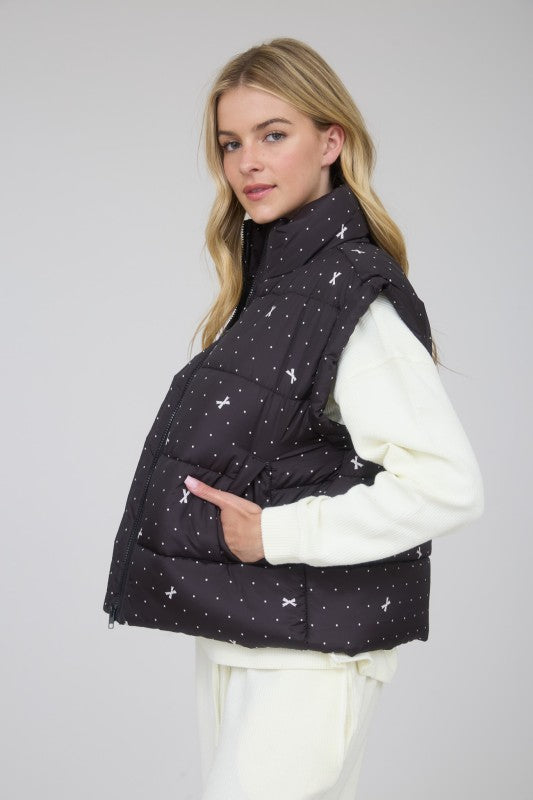 Babe In Bows Puffer Vest