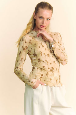Viv Floral Mesh- Cream