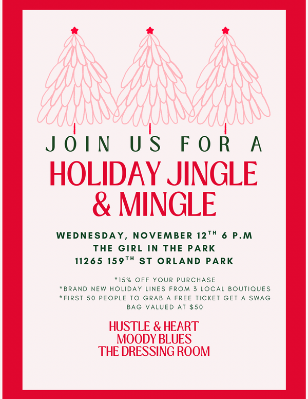 Tickets are “sold out” for the free swag bag, but all are welcome to attend Holiday Jingle & Mingle 11/12