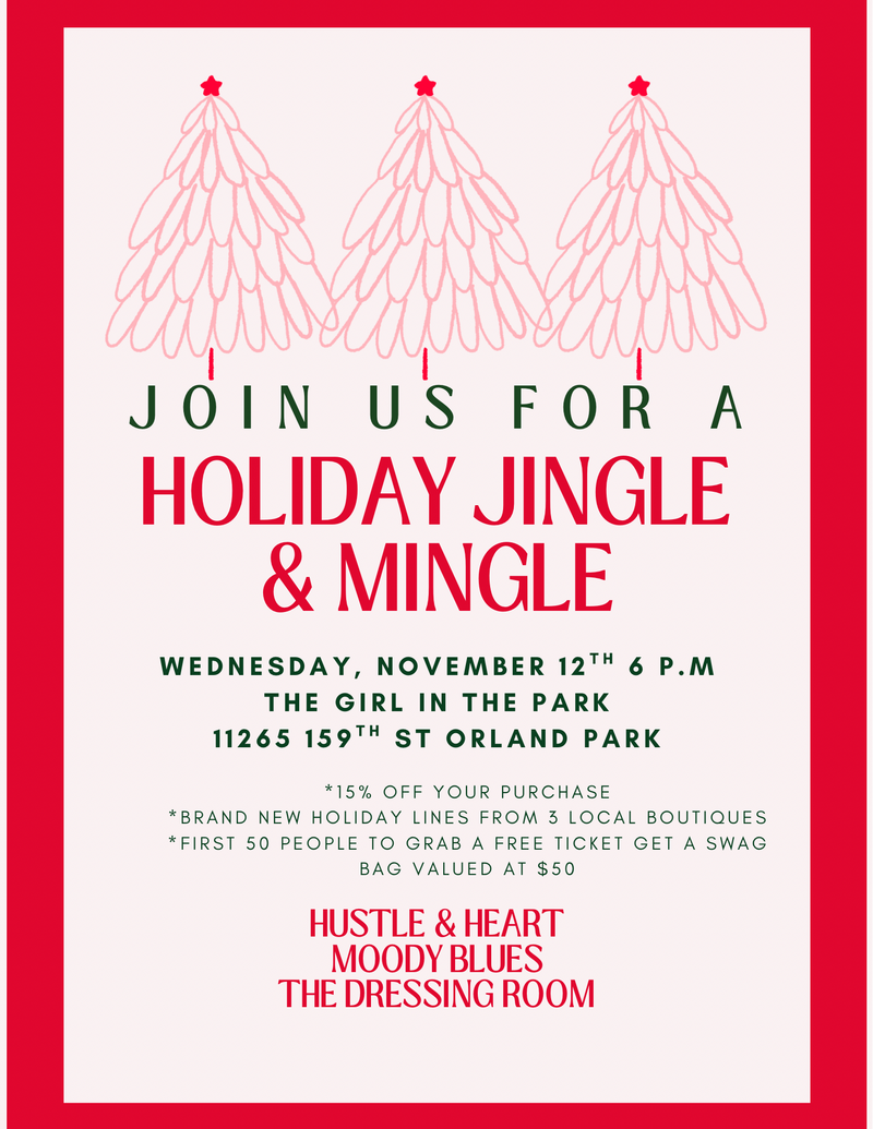Tickets are “sold out” for the free swag bag, but all are welcome to attend Holiday Jingle & Mingle 11/12