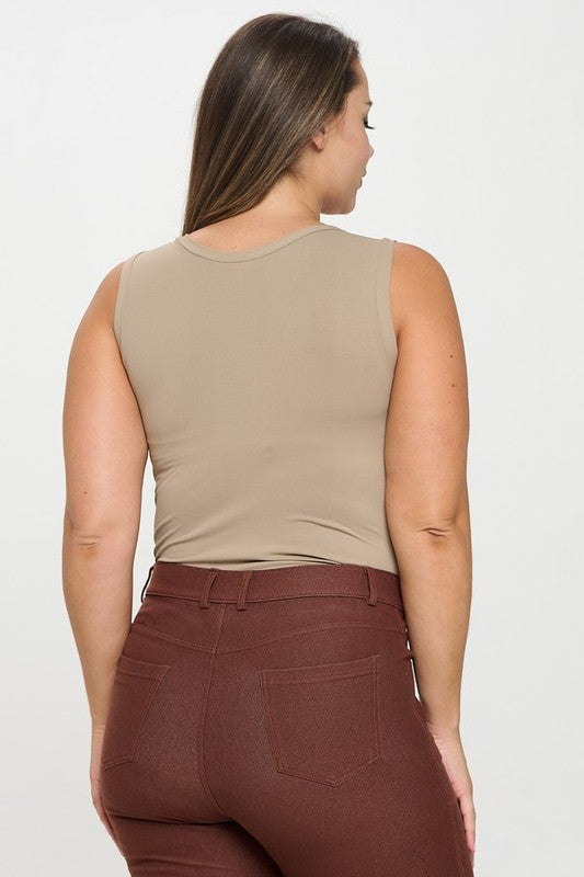 Sammy Seamless Collection: Round Neck: Light Mocha