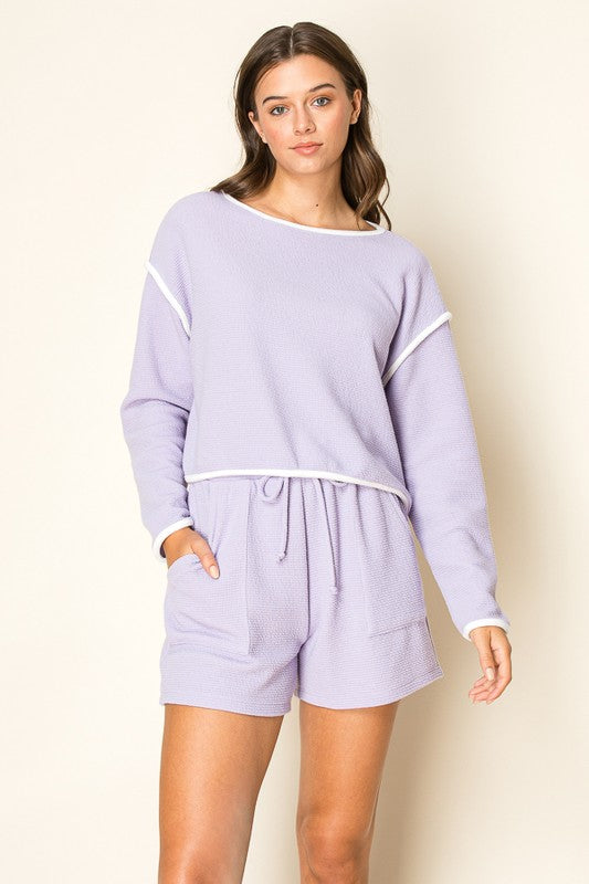 In The Clouds Long Sleeved Pullover-Lavender