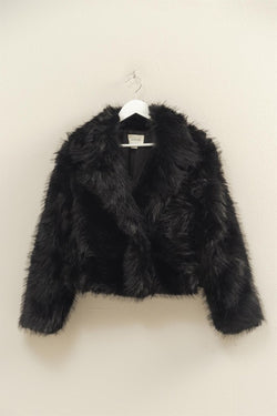 Urban Chic Faux Fur Jacket- Black