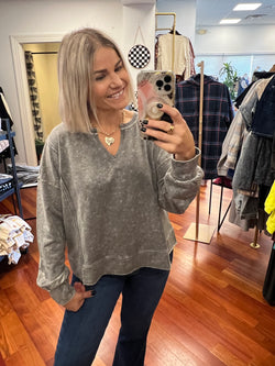 Forever Fall Long Sleeved Top- Black