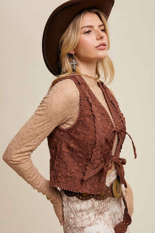 Never Settle Eyelet Vest