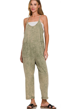 Girl On The Go Jumpsuit- Olive