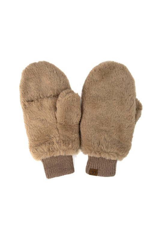 Margo Fur Mitten- Mocha