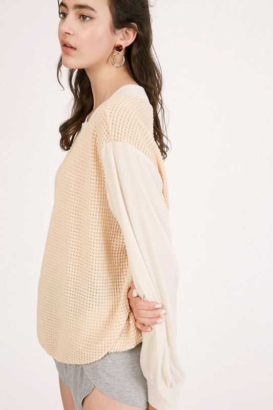 Hadley Waffle Knit- Natural