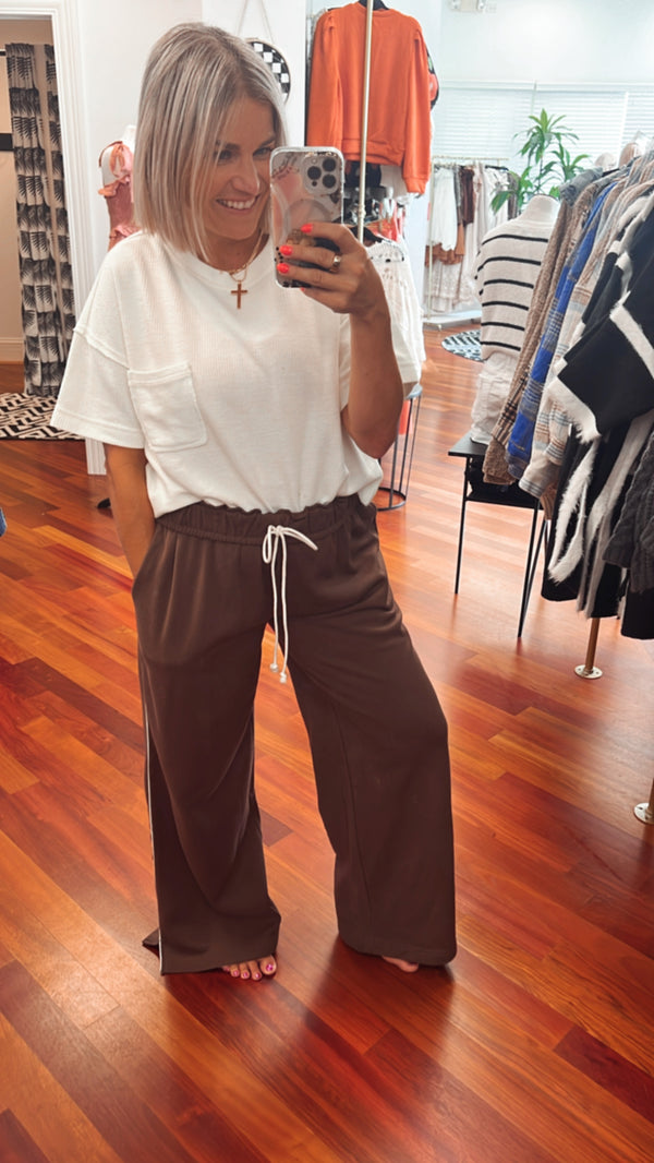 Loungey Leonna Wide Leg - Brown