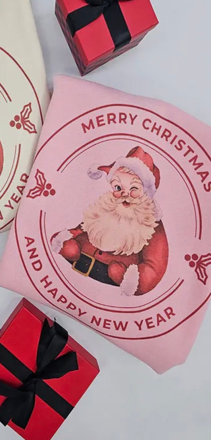 Pink Santa Kids Sweatshirt