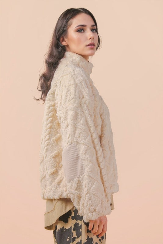 Cuddle Me Up Zip Up-Ivory