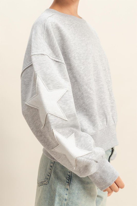 Cozy Star Sweatshirt-Gray