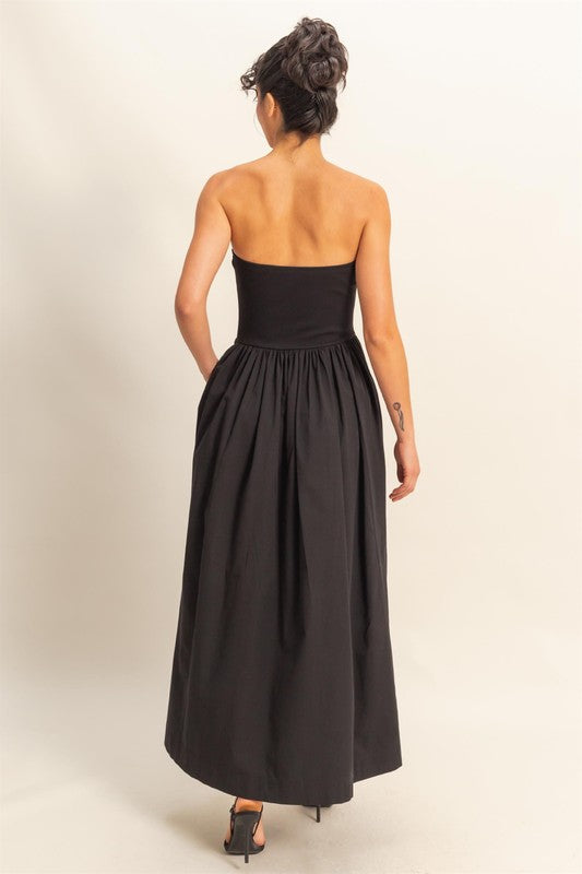 Ready For It Black Strapless Dress