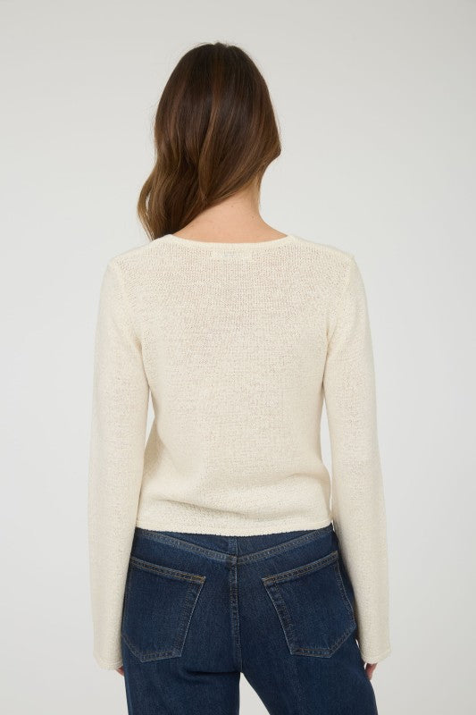 Fall Babe Bow Cardigan- Cream